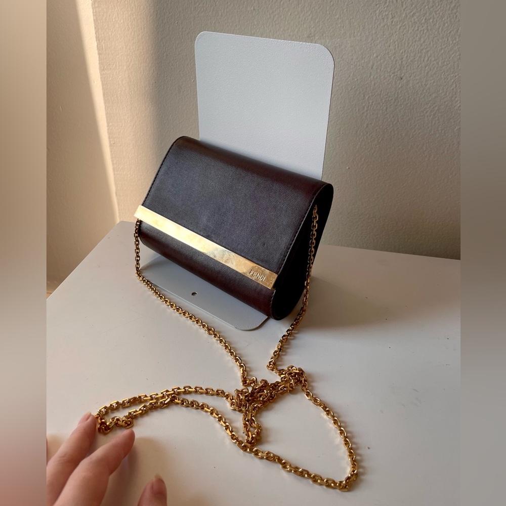 SOLD Vintage Fendi Mini Napa rose clutch Authentic